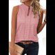 thumbnail image 2 of Top Sin Mangas con Cuello en V de Color Liso para Mujer, Rosa, Talla M, 2 of 8