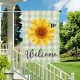 thumbnail image 4 of Spring Summer Sunflower Welcome House Flag 28x40 Inch Double Sided Outside Bee Floral Green Buffalo Plaid Decoration Seasonal Holiday Farmhouse Yard Flags for Outdoor, 4 of 6
