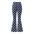 thumbnail image 6 of CHUMUD High Waist Workout Yoga Pants for Women Stretchy Tummy Control Running Flare Leggings Cute Polka Dots Gym Pants, 6 of 7