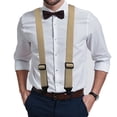 thumbnail image 7 of Buyless Fashion Heavy Duty Suspenders for Men - 48" Adjustable Straps 1 1/2" - X Back with Black Plastic Clips - 5147-Tan, 7 of 7