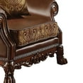 thumbnail image 5 of Acme Furniture Chair (w/1 Pillow), Brown PU & Chenille, Cherry Oak 15162, 5 of 8