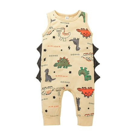 

Boys Bodysuits Baby Toddler Sleeveless Dinosaur Romper Clothes Playsuit Jumpsuit Girls Romper&Jumpsuit
