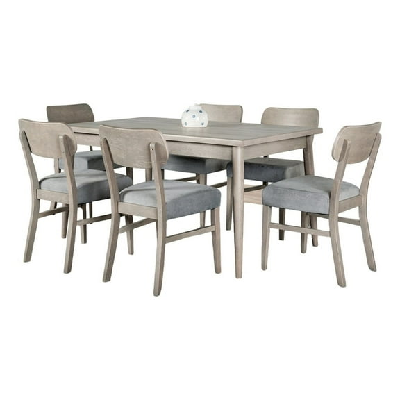 Kene Dining Table- Solid Edge Band- 59 Inch Rectangular Top- Melamine- Gray