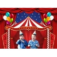 thumbnail image 2 of 8 x 6 ft Carnival Backdrop, Circus Theme Red Curatin Balloon Backdrop Carnival Photo Booth Props Kids Adults Birthday Baby Shower Party Decoration Banner Polyester, 2 of 5