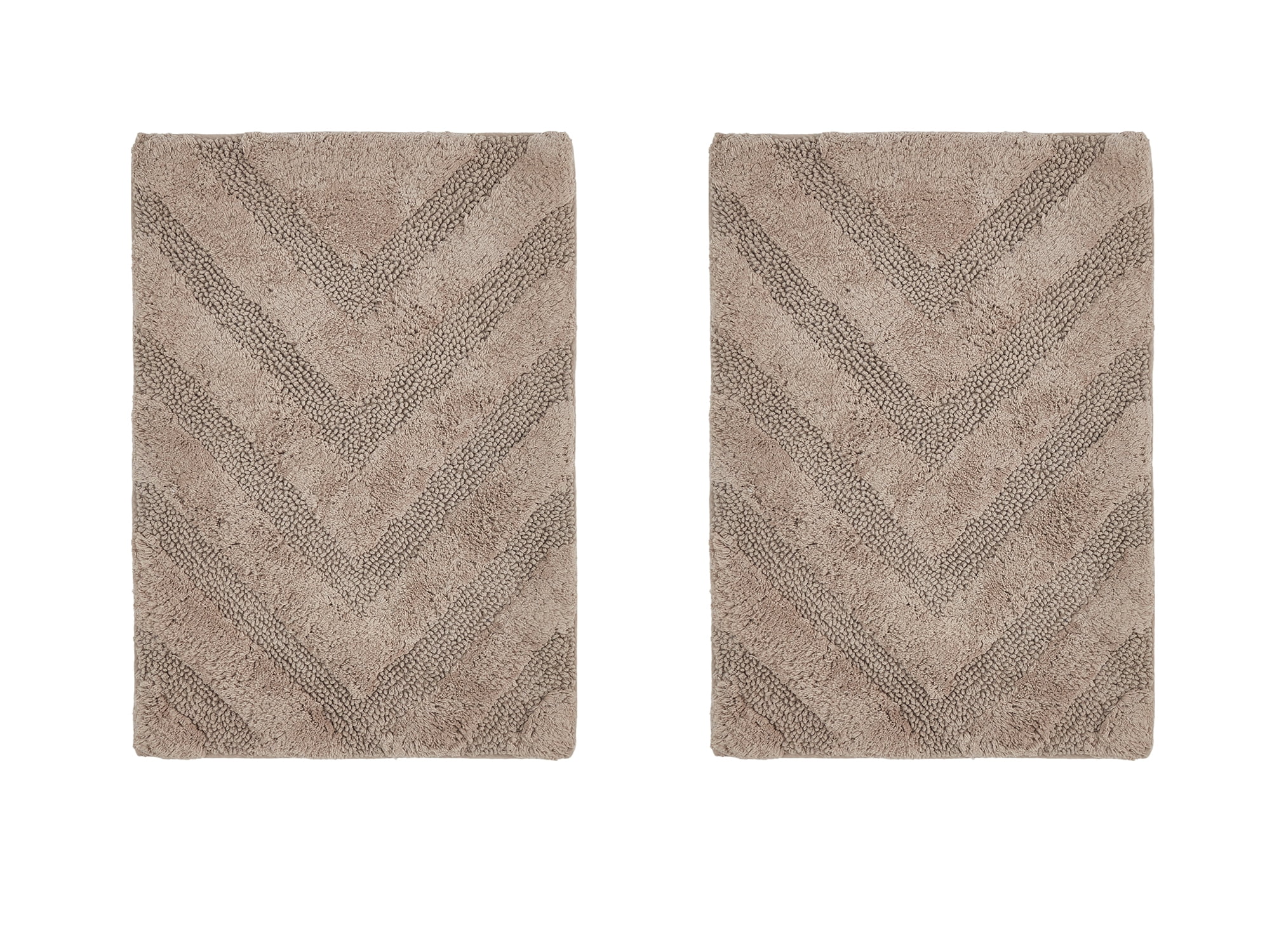 Better Trends 2 Piece Bathroom Rug Set 100% Cotton Extra Soft Tufted Bath Rug Water Absorbent Non-Slip Bath Mat Machine Washable (Beige) Hugo Collection