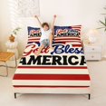 thumbnail image 3 of Manfei Retro God Bless America Print Bed Sheets, USA Flag Full Size Sheets, Red White Blue, Navy Reversible 4-Piece (1 Flat Sheet, 1 Fitted Sheet and 2 Pillowcases), 3 of 6