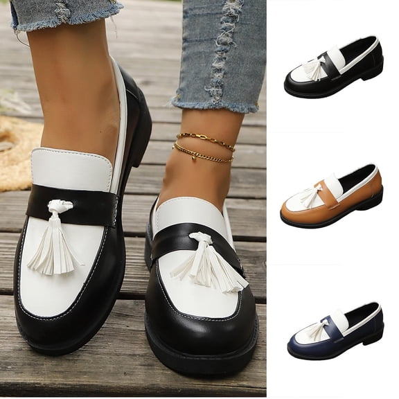 Taqqpue Women Shoes Under 15 Dollars Women's Casual Versatile Indoor And Outdoor Soft Soled Trendy Loafers Middle Heels Shoes for Women