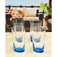 thumbnail image 4 of LeadingWare  Hi Ball Oval Halo Acrylic Drinking Glasses Set of 4 (15oz) - 3.35" W x 3.35" L x 5.9" H Blue-HandWash Only, 4 of 5