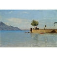 thumbnail image 3 of François Bocion 14x11 Black Modern Framed Museum Art Print Titled - The Pier at Territet (1886), 3 of 5