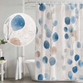 thumbnail image 4 of Blue Brown Botanical Shower Curtain Set - Extra Long 72" x 96" Washable Bathtub Curtain with 12 Hooks, Pastoral Summer Leaves Watercolor Waterproof Fabric Stall Shower Curtains for Bathroom Décor, 4 of 6