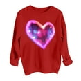 thumbnail image 5 of mihongmao Plus Size Valentine Shirts for Women Round Neck Lover's Print Hoodie Long Sleeved Hoodie Long Sleeved Round Neck Top/shirt Red L, 5 of 6