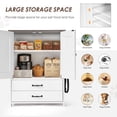 thumbnail image 5 of Prilinex Dog Feeding Station with Storage, Pet Storage Cabinet with 2 Elevated Bowls and 3 Hooks, Pet Organizers for Food & Supplies, White, 5 of 9