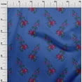 thumbnail image 2 of oneOone Cotton Poplin Medium Blue Fabric Leaves & Floral Block Diy Clothing Quilting Fabric Print Fabric By Yard 56 Inch Wide, 2 of 4