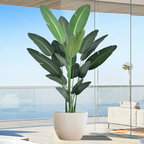 7ft Artificial Bird of Paradise Trees (84in) Tall Large Faux Tree with 19 Realistic Trunks, Fake Tropical Floor Potted Artificial Silk Plant for Home Office Indoor Outdoor Decor