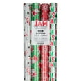 thumbnail image 4 of JAM Paper Red Ho Ho Santa Christmas Wrapping Paper Set, Multi-Color, 4 Rolls, 100 Sq. ft, 4 of 10