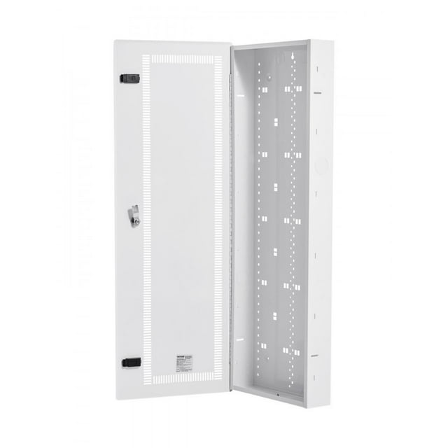 Media Enclosure, 42-Inch, Structured Media Center with Vented Hinged Door, Cable Management Box, Structured Wiring Multi-Media Cabinet, Recessed Electrical Media Box, for Network Distribution