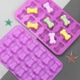 thumbnail image 3 of Chocolate Mold Food Grade, Flexible, Non-Stick, Creative Shape, Heat-Resistant, Purple Color, 3D Dog Bone Ice Tray Chocolate Jelly Candy Mold for Home, 3 of 8