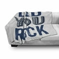 thumbnail image 2 of Dad You Rock Soft Flannel Fleece Throw Blanket, Monochrome Grunge Style Lettering on a Plain Background, Cozy Plush for Indoor and Outdoor Use, 50" x 70", Night Blue Violet Blue, by Ambesonne, 2 of 5