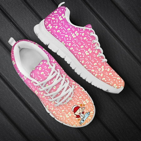 

Summer Lightweight Ladies Lace Up Sport Running Shoes For Women Sneakers 2023 Casual Shoes Cartoon Nurse Print Mesh Womens Flats