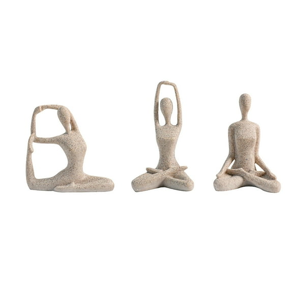 Light Luxury Yoga Dancing Sports Figures Three-Piece Set Ornaments Abstract Creative Design With Realistic Details Smooth Lines High Texture For Bedroom Living Room Study Hotel