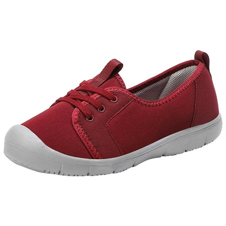 OJSFQUFP Womens Slip on Sneakers Women Casual Shoes Fashionable Simple and Solid Color All Seasons New Pattern Thick Soled Non Slip Shoes In Large Sizes Womens Leather Sneakers Red 37