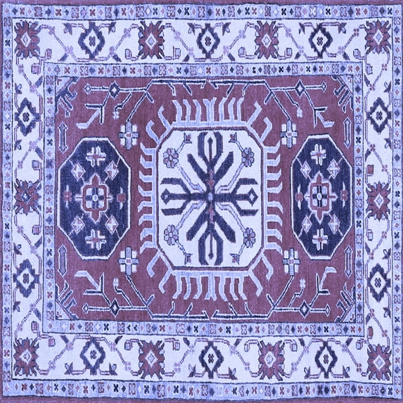 Ahgly Company Indoor Square Persian Blue Traditional Area Rugs, 3' Square