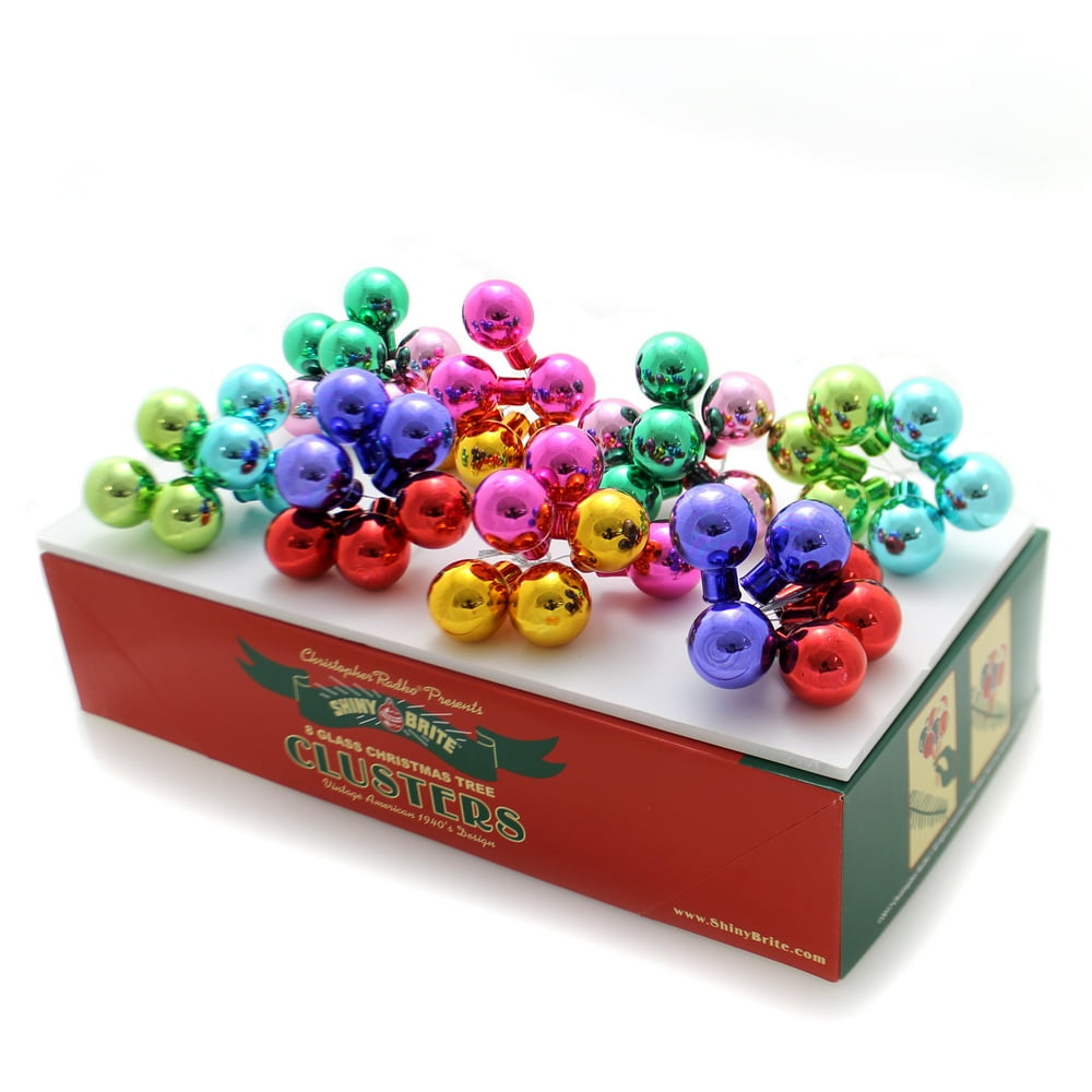 Christopher Radko CHRISTMAS CONFETTI 1" CLUSTERS Glass Shiny Brite