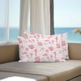 thumbnail image 2 of Outdoor Waterproof Pillow Covers Pack of 2, Seahorse Coral Shell Starfish Ocean Pink Retro Decorative Throw Pillowcases Cushion Covers for Garden Patio Tent Sofa Couch, 20x12 inch, 2 of 8