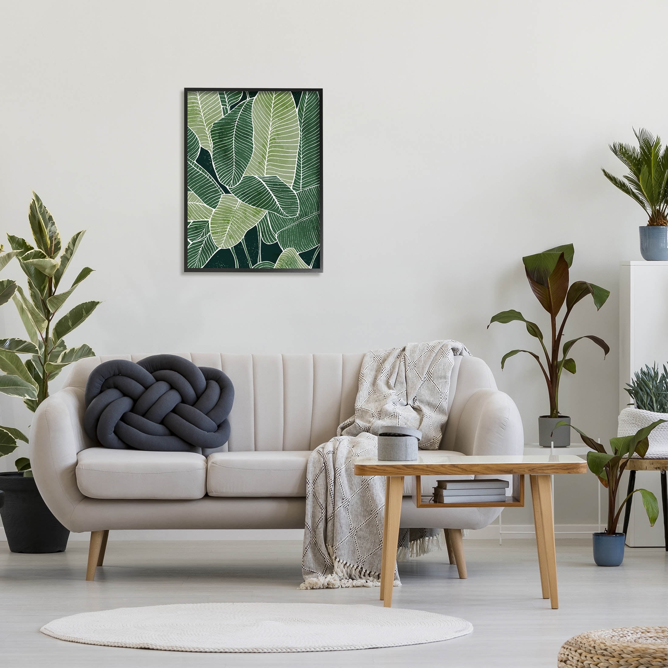 Tropical Jungle Nature Leaves Botanical & Floral Graphic Art Black Framed Art Print Wall Art