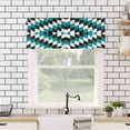 thumbnail image 4 of Turquoise Aztec Kitchen Valances for Windows 42x18 Inch Kitchen Curtains Valances Rod Pocket Black White Southwest Vintage Geometric Bathroom Window Valances for Window Treatment Decor, 4 of 6