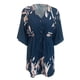 thumbnail image 2 of SAYOO Vestido Casual con Cuello en V para Mujer, Manga Media Hoja/Floral/Estampado Irregular Patrón Botón Pecho Cintura Elástica Falda de Una Pieza SAYOO casual, 2 of 6