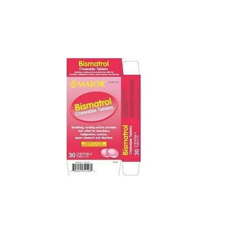 Chew Tablets - Major bismatrol chew tabs bismuth subsalicylate-262 mg pink 30 tablets