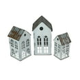 thumbnail image 2 of Zeckos White Metal Farmhouse Shaped Candle Holders Set of 3, 2 of 5