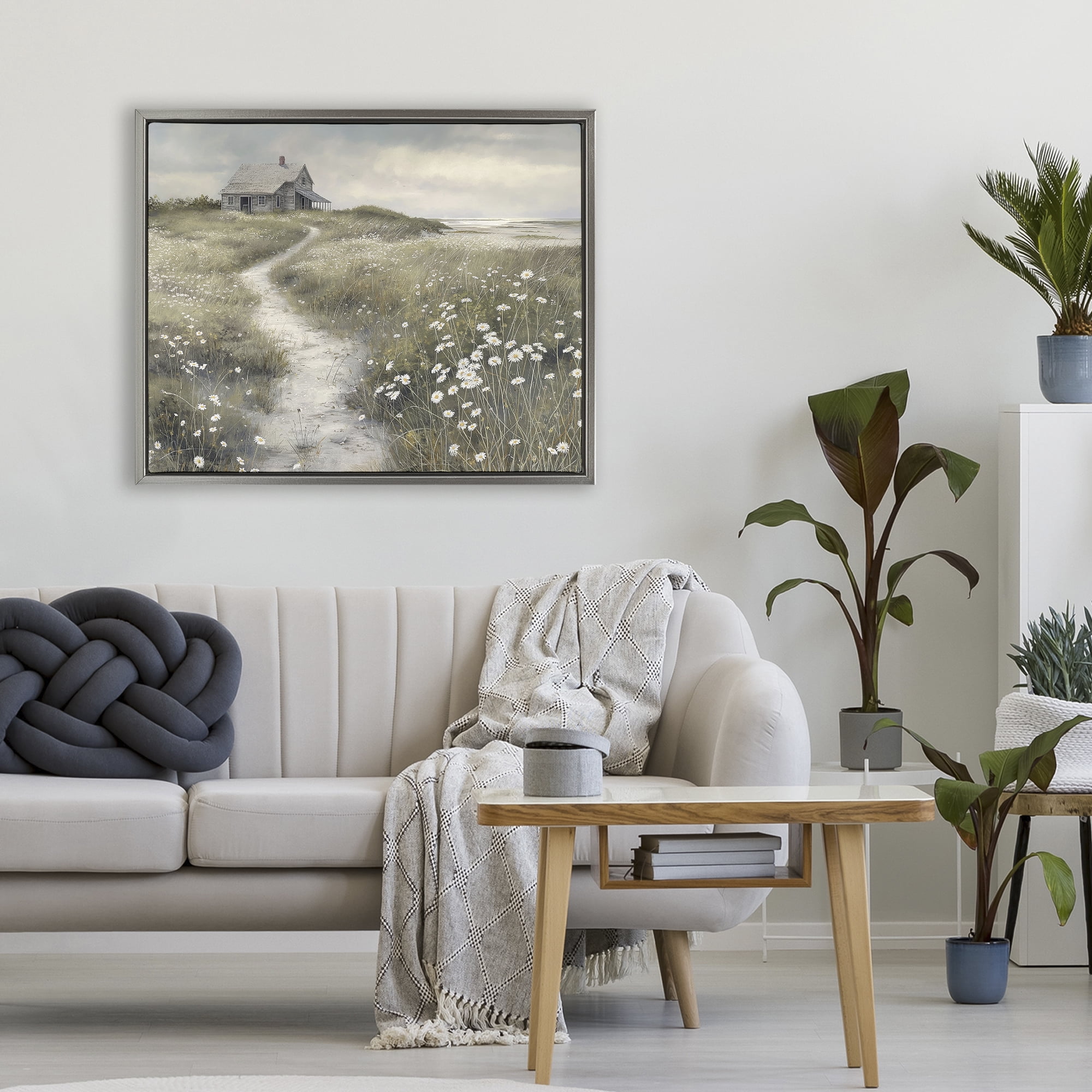 Stupell Industries Pathway To Coastal Cottage Gray Framed Floater Canvas Wall Art, design by Imagine It Images