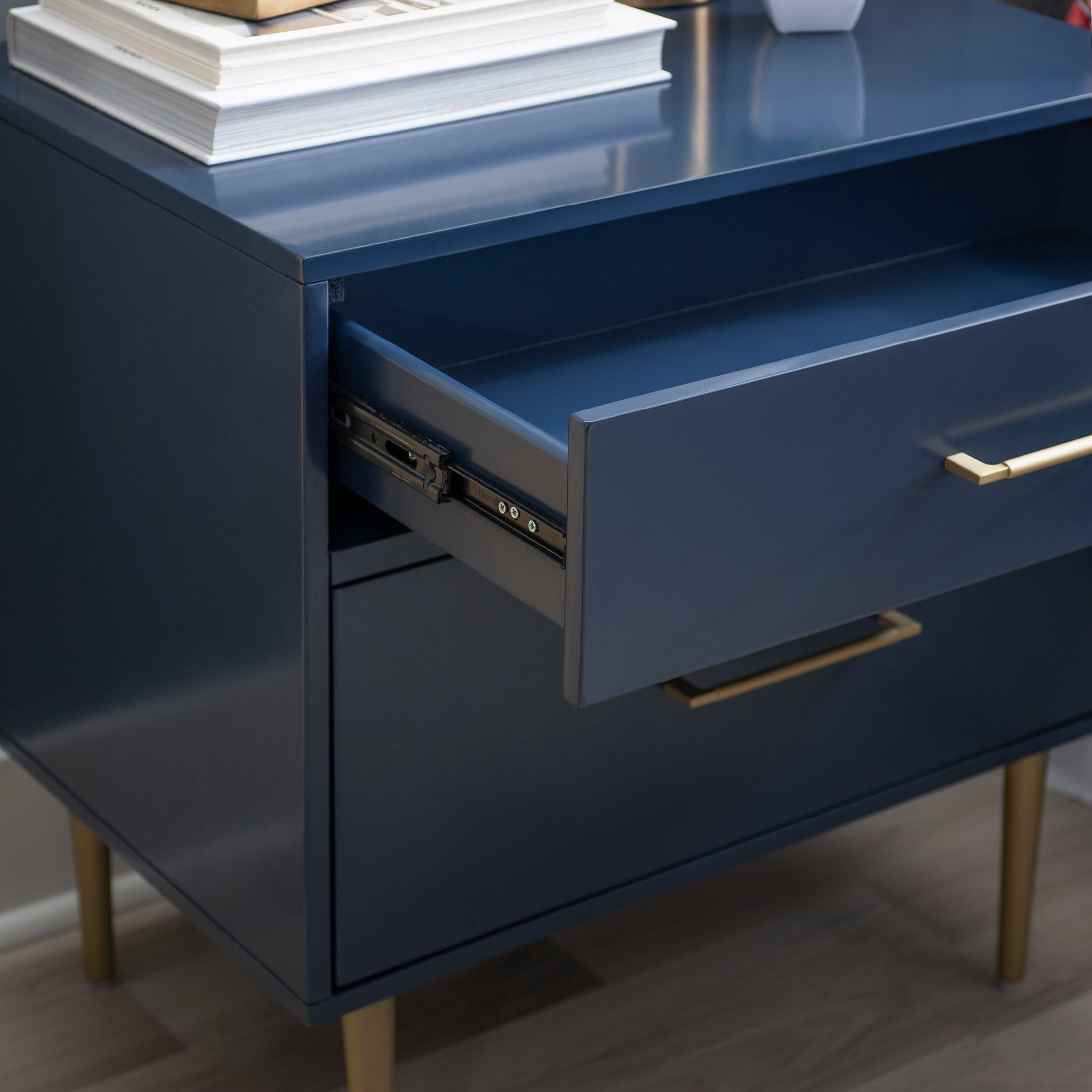 Linon Galena 2-Drawer Nightstand, Navy