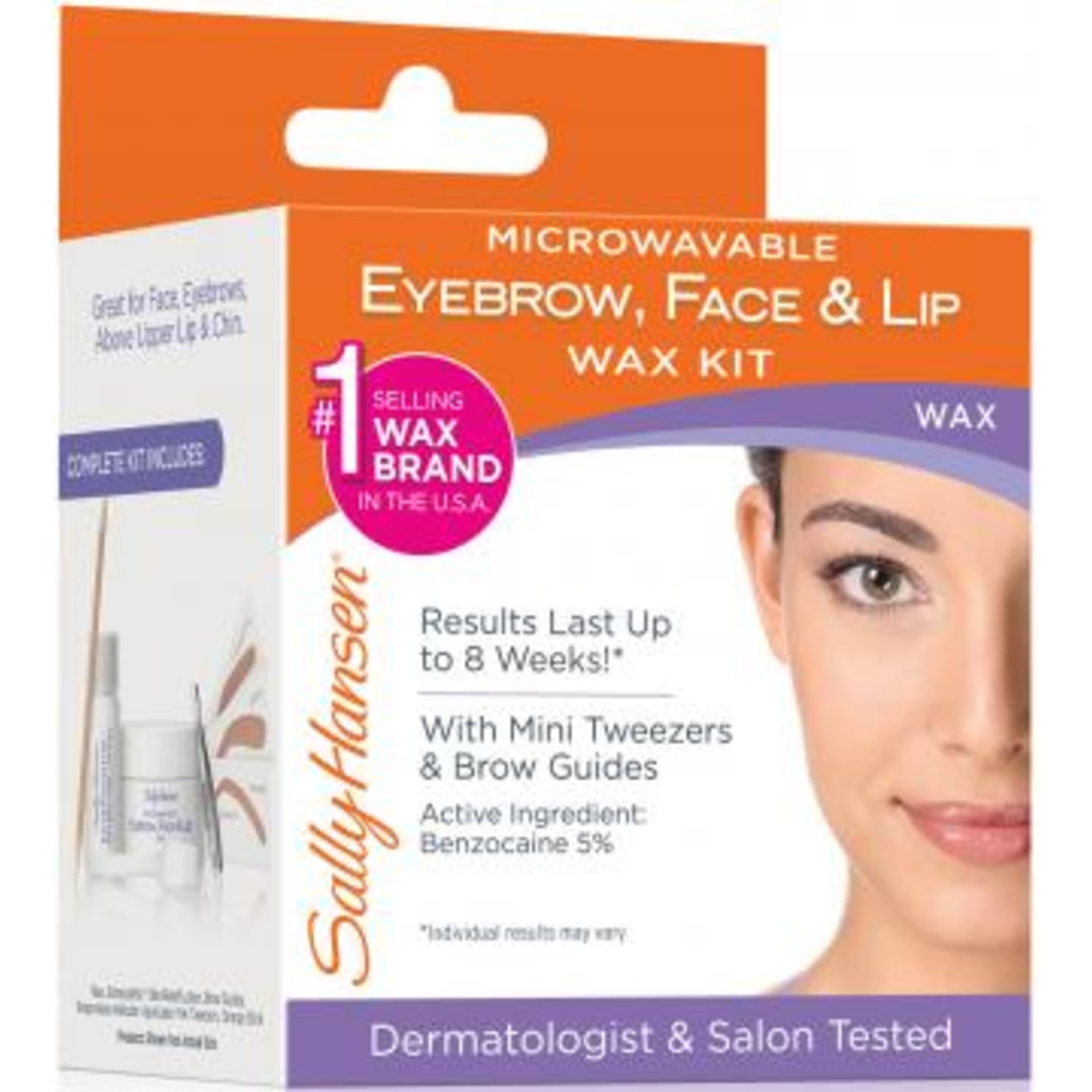 Sally Hansen Microwaveable Eyebrow, Face & Lip Wax Kit (Pack of 2
