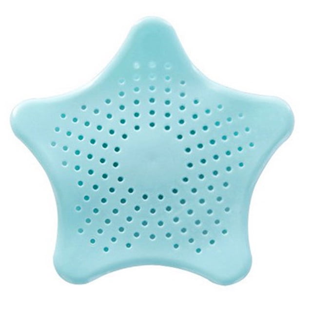 Tapón De Drenaje Del Fregadero Forma De Estrella Ventosa Cocina Baño Fregadero Drenaje Colador Tapón De Pelo Filtro Azul Claro ANGGREK Kitchen Sink Strainer