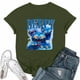 thumbnail image 1 of 2025 Movie Kpop Demon Hunters T-Shirt Summer Tshirts Casual Loose Girls T Shirt Graphic Clothes Fashionable Unisex Short Sleeve Cartoon Graphic Tee for K-Pop and Movie Fans#Army Green M, 1 of 4