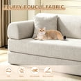 thumbnail image 5 of Timbernest 78.7" Convertible Sleeper Sofa Bed, Boucle Boneless Sofa with 2 Pillows, Floor Sofa Lounge Couch for Living Room, Light Camel, 5 of 10