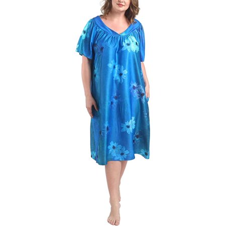 

FEREMO Plus Size Nightgowns Womens House Dress With Pockets Short Sleeve Moomoo Nightgown Lounge Dresses for Women 1X-4X