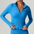 thumbnail image 2 of Women's Athletic Quick-Dry Crop Jacket Slim Fit Zip Front with Thumb Holes Gym Running Performance Tech Wear Lightweight Layer, 2 of 8