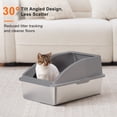 thumbnail image 3 of Siooko Extra Large Stainless Steel Cat Litter Box, XL Litter Boxes for Big Cats & Multiple Cats, Metal Litter Box with High Sides with Scoop, Easy to Clean, Dark Gray and Silver Gary, 3 of 8