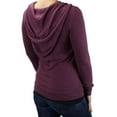 thumbnail image 3 of Ms Lovely Ultra Soft Women's Sleep and Lounge Zip-Up Sweatshirt with Hoodie - Burgundy Small, 3 of 4