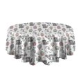 thumbnail image 5 of White Cartoon Unicorn Cat Dessert Pattern Round Tablecloth 60"x60",Wrinkle Wipeable Table Cloth for Kitchen Dining Room Picnic Patio Party, 5 of 6