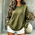 thumbnail image 3 of Mock Neck Sweatshirt Women Oversized Long Sleeve Leopard Pullover, 2XL, 3 of 4
