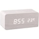 thumbnail image 1 of Reloj despertador digital LED de madera para escritorio, reloj con control de voz, adorno para encimera para el hogar, dormitorio, estudio (blanco), 1 of 5