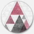 thumbnail image 1 of Designart 'triangles Mod Géométriques Roses II' Géométrique Cercle en Métal Art Mural - Disque de 36, 1 of 5