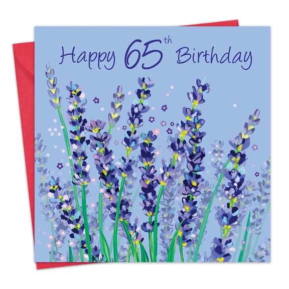 Twizler 65th Birthday Card for Women - Lavender Floral - Female Age 65 Year Old Happy Birthday Card for Her