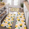 thumbnail image 2 of Yellow Lemon Fruits GreenLeaves Pattern Kitchen Rugs Sets Of 3,Kitchen Runner Rugs Non Skid Washable,Decorative Kitchen Floor Mats for Kitchen,Sink,Laundry,17"x30"+ 17"x47" + 17"x59", 2 of 6