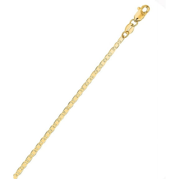 Ritastephens 10K Yellow Gold Mariner Link Anklet, 10 Inches